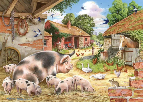 Poppy's Piglets - BIG 500 Piece Jigsaw Puzzle