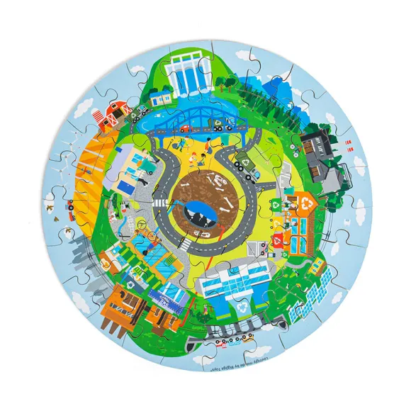 Recycling Circular Floor Puzzle (50pc)