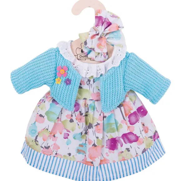 Turquoise Cardigan and Dress (for Size Medium Doll)