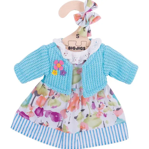 Turquoise Cardigan and Dress (for Size Small Doll)